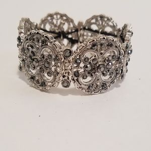 Gray Crystal Statement Bracelet